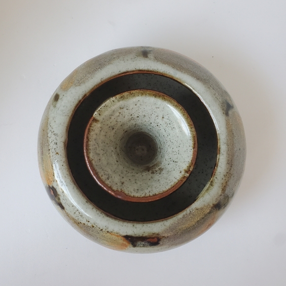 Signed Studio Pottery Stoneware Vase Candle Holder - Picture 3 of 7